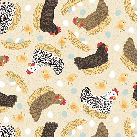 CHICKENS IN THE MEADOW   